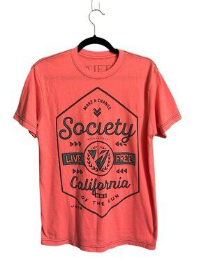 Buckle B Society T-shirts for men Coral Size Medium Crew  Neck
